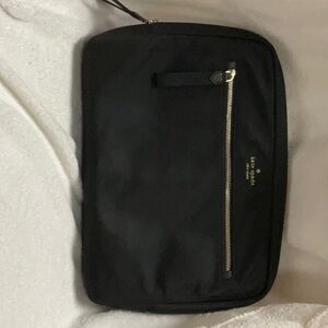 Kate Spade Black Laptop Sleeve with Gold Zipper